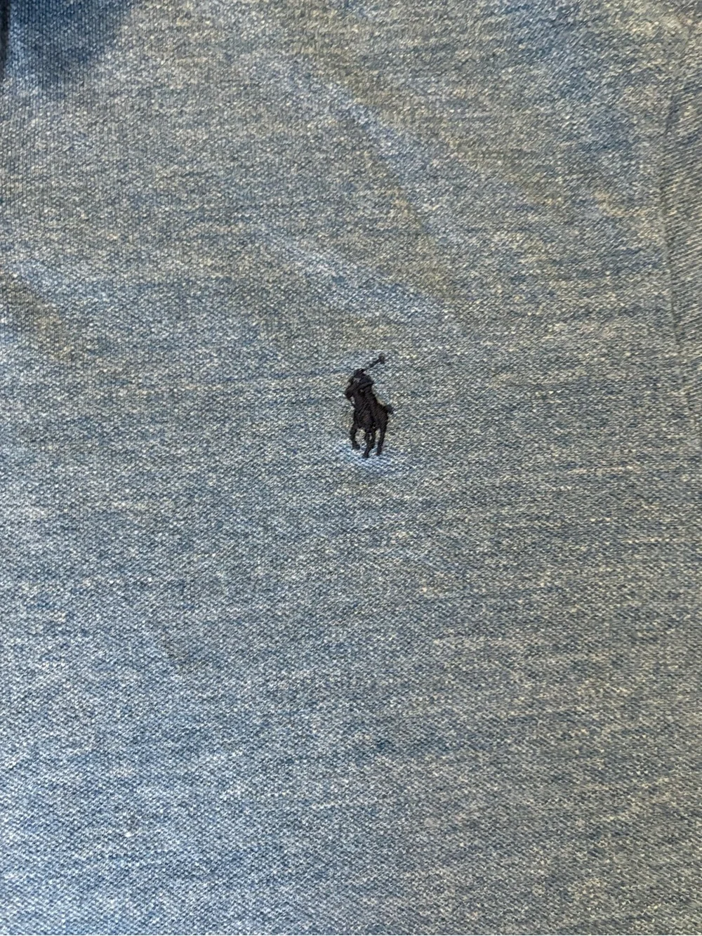 Ralph Lauren Heathered Light Blue Polo with Navy Pony